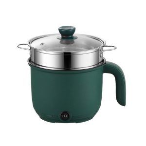 1.5L Capacity Mini Home Cooking Pot Multifunctional Rice Cooker Non Stick Pan Safety Material Potable Stockpot Utility Electrice – Color : Green